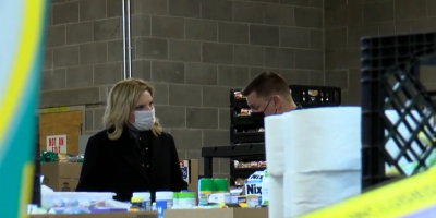 Rep. Ashley Hinson visits Iowa Derecho Relief Center’s new location