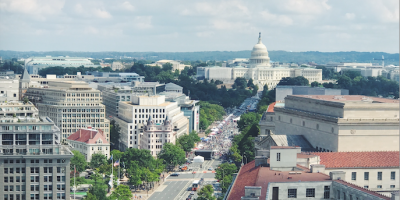 Aerial view of Washington, DC