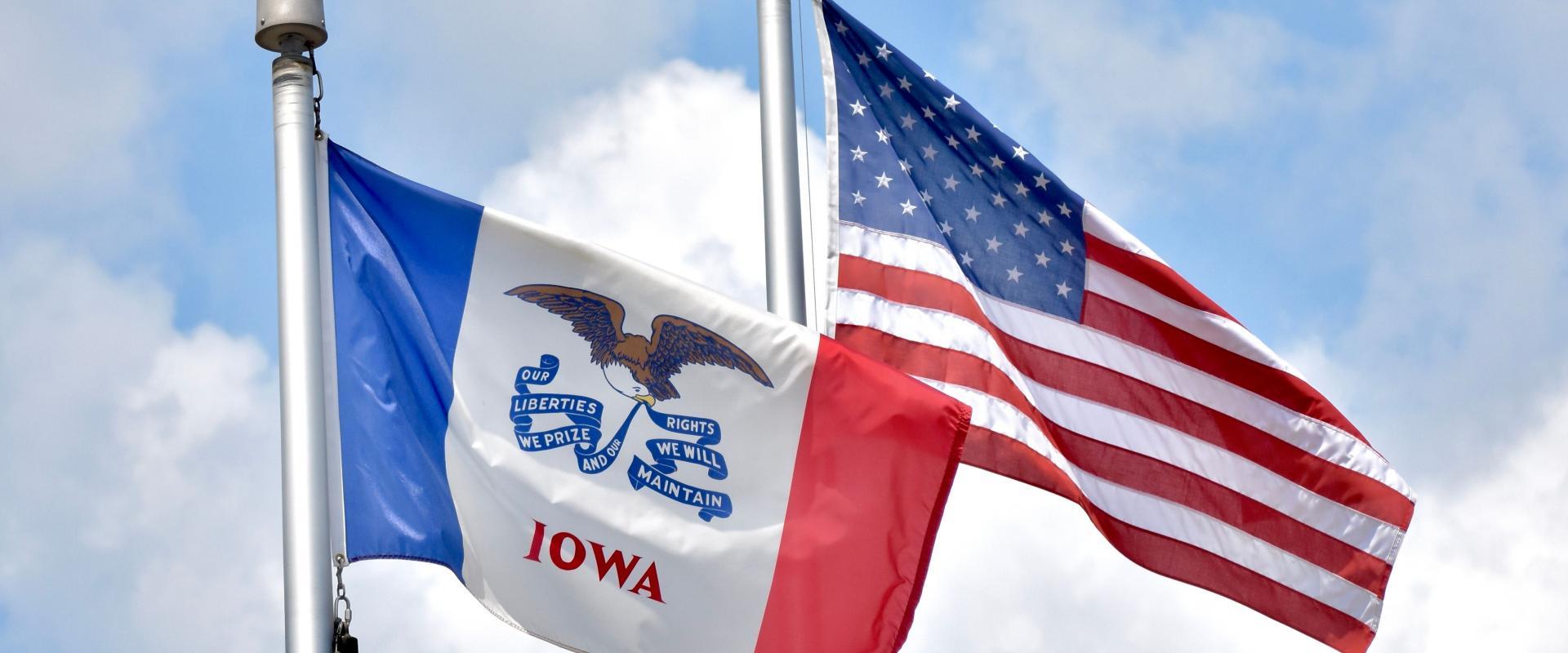 Iowa and U.S. Flag